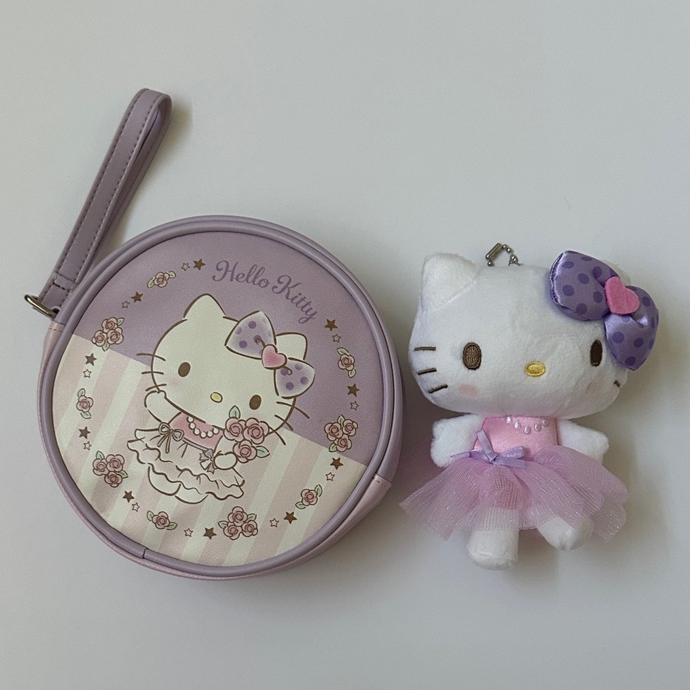 Hello Kitty Round Pouch and Charm